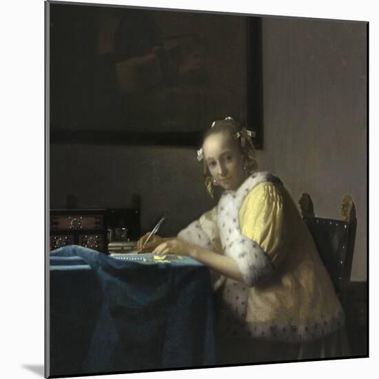 A Lady Writing, C. 1665-Johannes Vermeer-Mounted Art Print