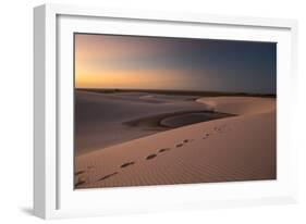 A Lagoon at Sunset in the Sand Dunes in Brazil's Lencois Maranhenses National Park-Alex Saberi-Framed Photographic Print