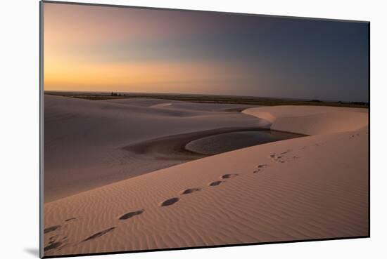 A Lagoon at Sunset in the Sand Dunes in Brazil's Lencois Maranhenses National Park-Alex Saberi-Mounted Photographic Print