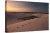 A Lagoon at Sunset in the Sand Dunes in Brazil's Lencois Maranhenses National Park-Alex Saberi-Stretched Canvas