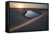 A Lagoon at Sunset in the Sand Dunes in Brazil's Lencois Maranhenses National Park-Alex Saberi-Framed Stretched Canvas