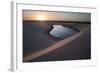 A Lagoon at Sunset in the Sand Dunes in Brazil's Lencois Maranhenses National Park-Alex Saberi-Framed Photographic Print