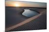 A Lagoon at Sunset in the Sand Dunes in Brazil's Lencois Maranhenses National Park-Alex Saberi-Mounted Photographic Print