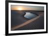 A Lagoon at Sunset in the Sand Dunes in Brazil's Lencois Maranhenses National Park-Alex Saberi-Framed Photographic Print