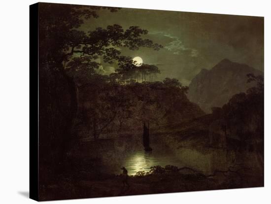 A Lake by Moonlight, c.1780-82-Joseph Wright Of Derby-Stretched Canvas