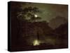 A Lake by Moonlight, c.1780-82-Joseph Wright Of Derby-Stretched Canvas