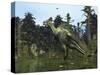 A Lambeosaurus Rears onto its Hind Legs in Response to a Threat-Stocktrek Images-Stretched Canvas