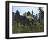 A Lambeosaurus Rears onto its Hind Legs in Response to a Threat-Stocktrek Images-Framed Photographic Print