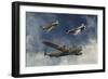 A Lancaster Bomber, a Hawker Hurricane and a Spitfire Fighter Plane of the Royal Air Force-Stocktrek Images-Framed Art Print