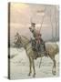 A Lancer of Napoleon's Polish Guards on Winter Patrol-Jan Van Chelminski-Stretched Canvas