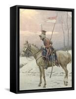 A Lancer of Napoleon's Polish Guards on Winter Patrol-Jan Van Chelminski-Framed Stretched Canvas