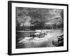 A Lancia Lambda Being Driven Through Water, C1925-null-Framed Photographic Print