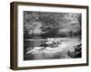 A Lancia Lambda Being Driven Through Water, C1925-null-Framed Photographic Print