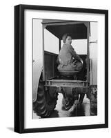 A Land Girl Driving a Tractor on a Farm During World War Ii-Robert Hunt-Framed Photographic Print