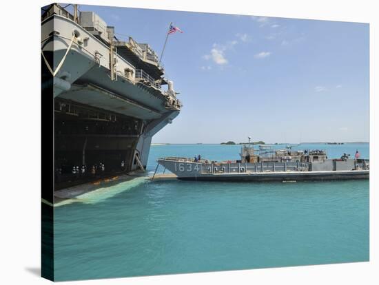 A Landing Craft Utility Approaches the Well Deck of USS Essex-Stocktrek Images-Stretched Canvas