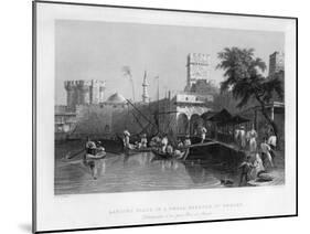 A Landing Place in a Small Harbour at Rhodes, Greece, 1841-John Le Keux-Mounted Giclee Print