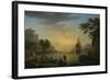 A Landscape at Sunset with Fishermen Returning with their Catch, 1773-Claude Joseph Vernet-Framed Giclee Print