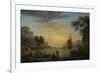 A Landscape at Sunset with Fishermen Returning with their Catch, 1773-Claude Joseph Vernet-Framed Giclee Print