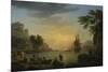 A Landscape at Sunset with Fishermen Returning with their Catch, 1773-Claude Joseph Vernet-Mounted Giclee Print