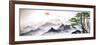 A Landscape Painting of Pine Trees, Distant Mountains, Clouds and Sunrise. Tthe Chinese Painting St-null-Framed Art Print