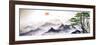 A Landscape Painting of Pine Trees, Distant Mountains, Clouds and Sunrise. Tthe Chinese Painting St-null-Framed Art Print