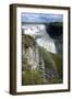 A Landscape View of Gullfoss Waterfall. There Is a Rainbow, at the Side of the Cliffs-Natalie Tepper-Framed Photo