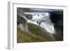 A Landscape View of Gullfoss Waterfall with a Faint Rainbow with People in the Background-Natalie Tepper-Framed Photographic Print