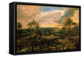 A Landscape with a Shepherd and His Flock, circa 1638-Peter Paul Rubens-Framed Stretched Canvas