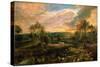 A Landscape with a Shepherd and His Flock, circa 1638-Peter Paul Rubens-Stretched Canvas