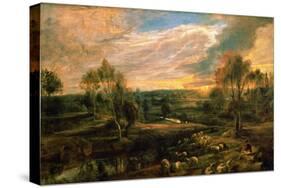 A Landscape with a Shepherd and His Flock, circa 1638-Peter Paul Rubens-Stretched Canvas