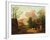 A Landscape with Figures, Farm Buildings and a Milkmaid, C.1754-6-Thomas Gainsborough-Framed Giclee Print