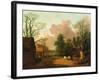 A Landscape with Figures, Farm Buildings and a Milkmaid, C.1754-6-Thomas Gainsborough-Framed Giclee Print