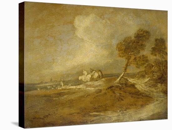 A Landscape with Horsemen-Thomas Gainsborough-Stretched Canvas