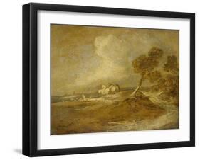 A Landscape with Horsemen-Thomas Gainsborough-Framed Giclee Print