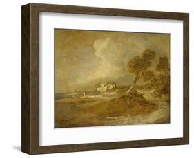 A Landscape with Horsemen-Thomas Gainsborough-Framed Giclee Print