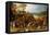 A Landscape with Marauders attacking a Wagon Train and Pillaging a Village-Sebastian Vrancx-Framed Stretched Canvas