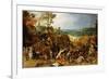 A Landscape with Marauders attacking a Wagon Train and Pillaging a Village-Sebastian Vrancx-Framed Giclee Print