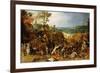 A Landscape with Marauders attacking a Wagon Train and Pillaging a Village-Sebastian Vrancx-Framed Giclee Print
