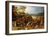 A Landscape with Marauders attacking a Wagon Train and Pillaging a Village-Sebastian Vrancx-Framed Giclee Print