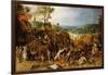 A Landscape with Marauders Attacking a Wagon Train and Pillaging a Village-Sebastian Vrancx-Framed Giclee Print