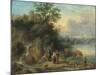 A Landscape with Peasants and Cattle by a River-Theobald Michau-Mounted Giclee Print