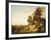 A Landscape with Shepherds and Shepherdesses-Aelbert Cuyp-Framed Giclee Print