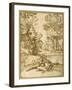A Landscape with Two Shepherds Lads Resting, While a Satyr and a Goat Dance-Giovanni Francesco Grimaldi-Framed Giclee Print