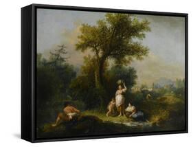 A Landscape-Francesco Zuccarelli-Framed Stretched Canvas