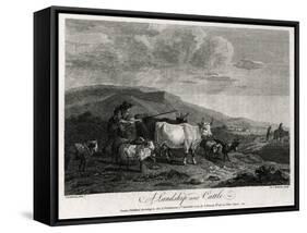 A Landskip and Cattle, 1774-James Roberts-Framed Stretched Canvas