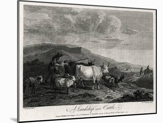 A Landskip and Cattle, 1774-James Roberts-Mounted Giclee Print