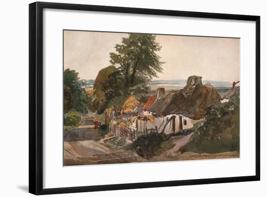 'A Lane With Cottages', c1820-Peter De Wint-Framed Giclee Print