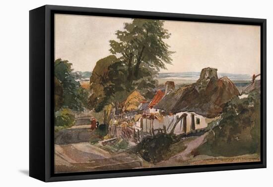 'A Lane With Cottages', c1820-Peter De Wint-Framed Stretched Canvas