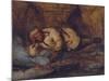 A Laplander Asleep by a Fire-Francois Auguste Biard-Mounted Giclee Print