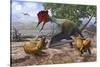 A Large Bakonydraco Pterosaur Attacking a Nest of Small Ajkaceratops-null-Stretched Canvas